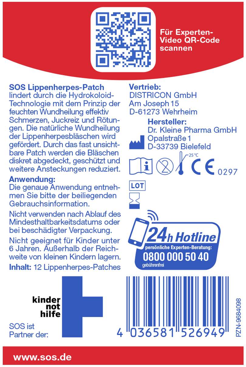 SOS Lippen Herpes-Patch 12 Stück