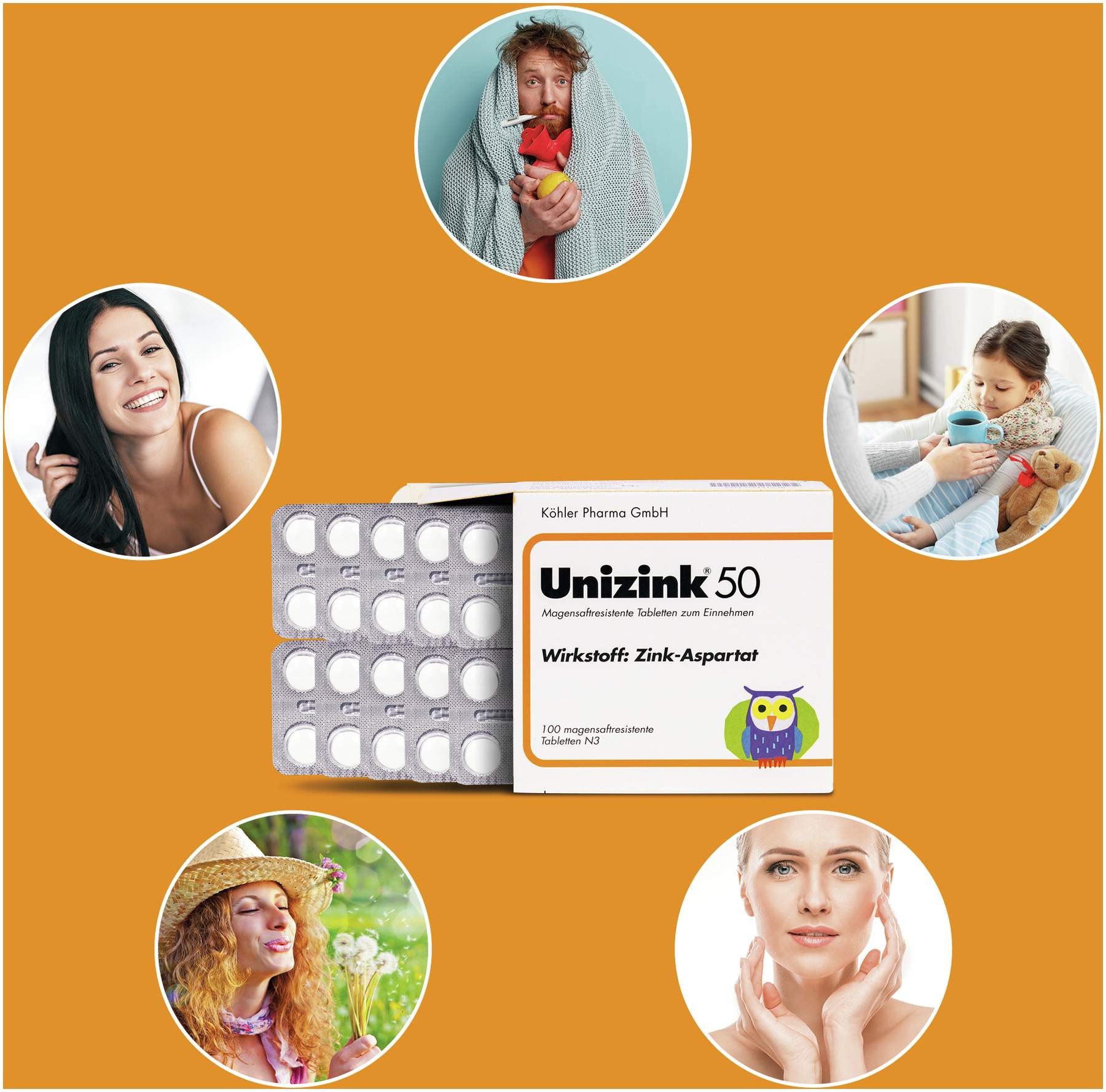 Unizink 50 magensaftresistente Tabletten 100 Stück