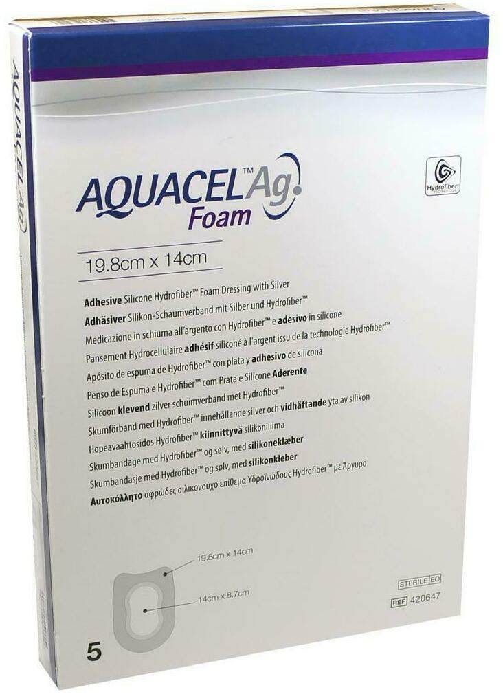Aquacel AG Foam Adhäsiv Ferse 19,8x14cm Verband