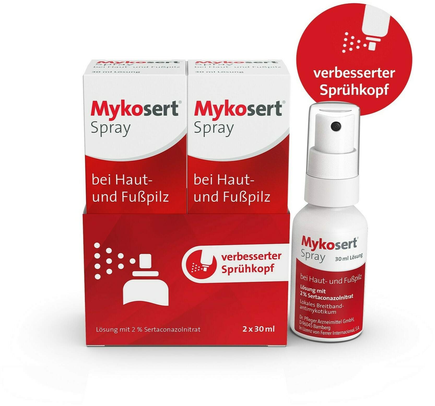 Mykosert Spray bei Haut- und Fußpilz 2 x 30 ml