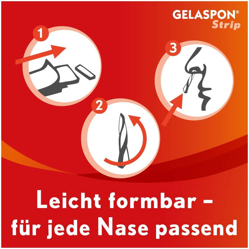 Gelaspon Strip 1 X 1 X 4 cm Gelatineschwamm 4 Stück