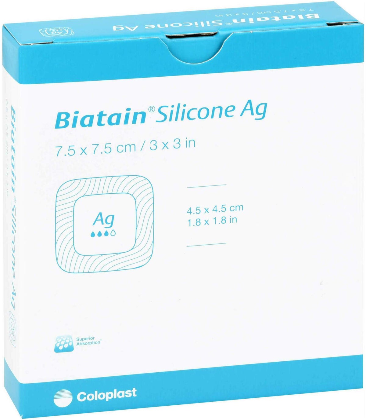 Biatain Silicone AG Schaumverband 7,5x7,5 cm