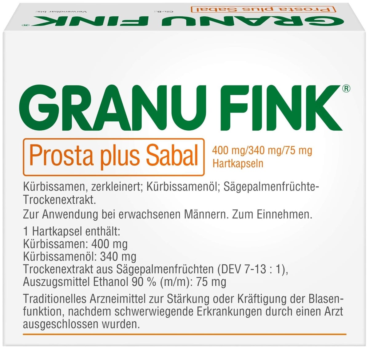 GRANU FINK Prosta plus Sabal 200 Hartkapseln