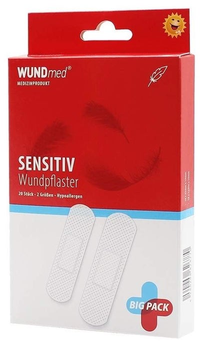 Wundpflasterstrips sensitiv, 2 Größen je 10 Stück