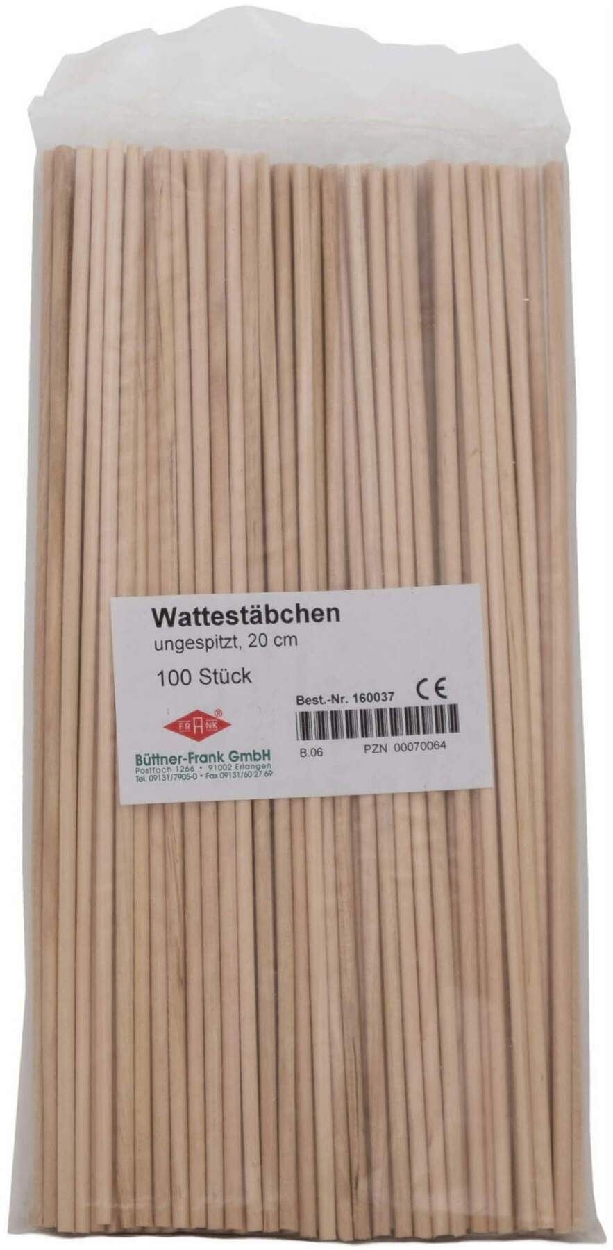 Watteträger 20 cm Stumpf 100 Stück