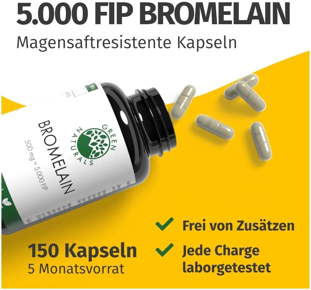 Green Naturals Bromelain 500 mg Vegan 150 Kapseln