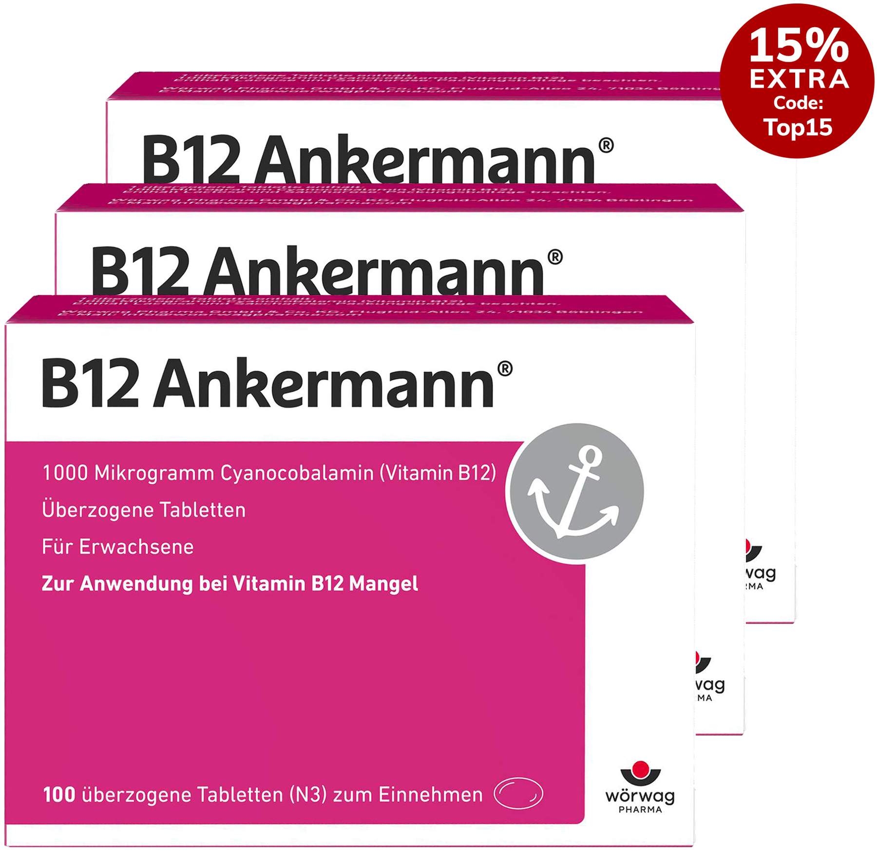 B12 Ankermann 3 x 100 überzogene Tabletten
