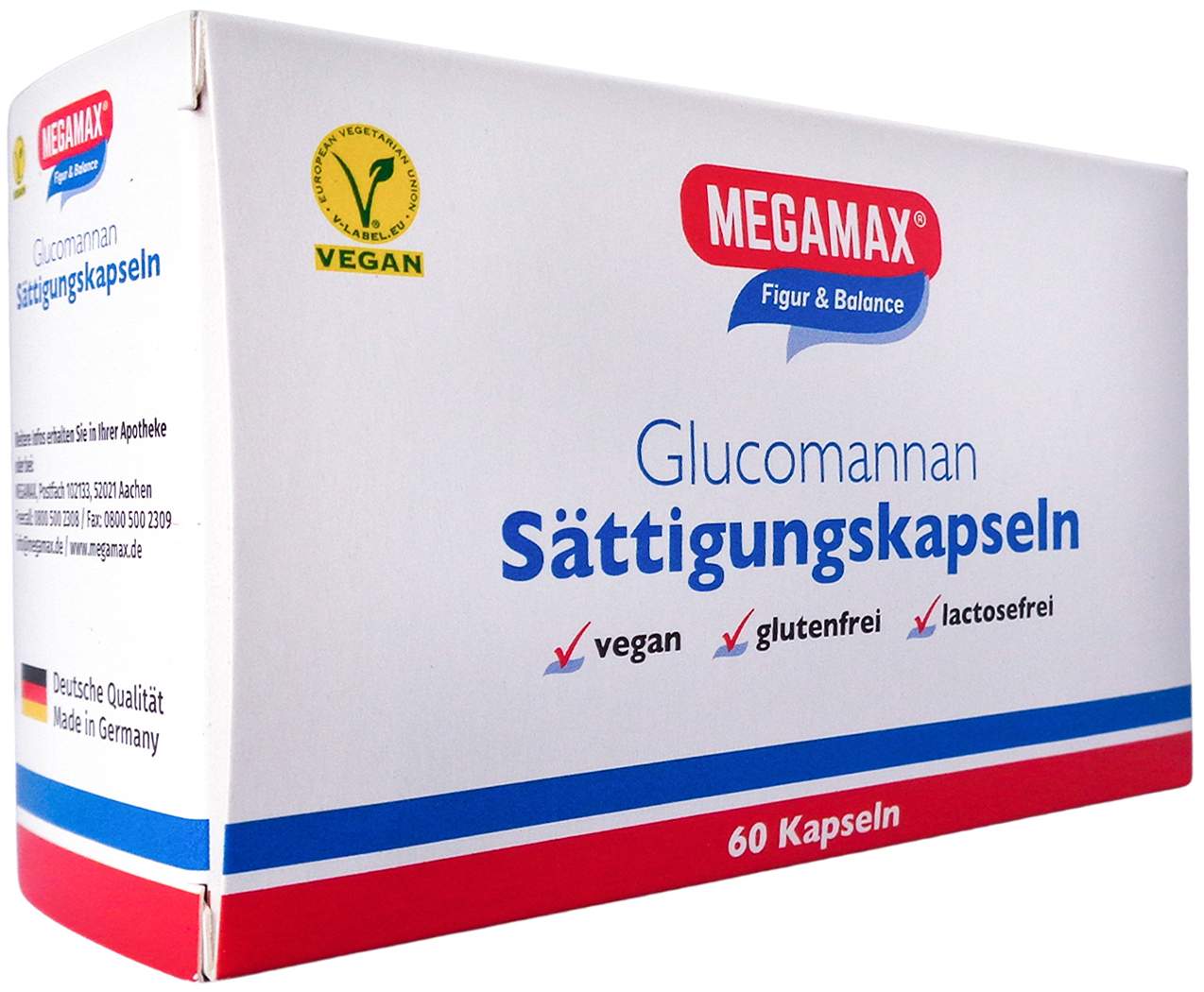 Megamax Sättigungskapseln Glucomannan 60 Stück