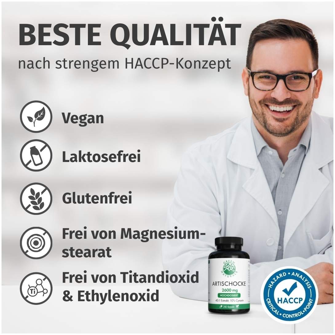 Green Naturals Artischocke 2600 mg mit 10% Cynarin 240 Kapseln