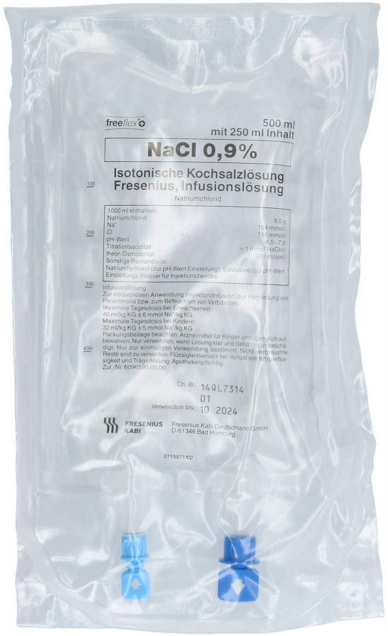 Isotonische Kochsalzlösung 500ml Halbgefüllt Freeflex+