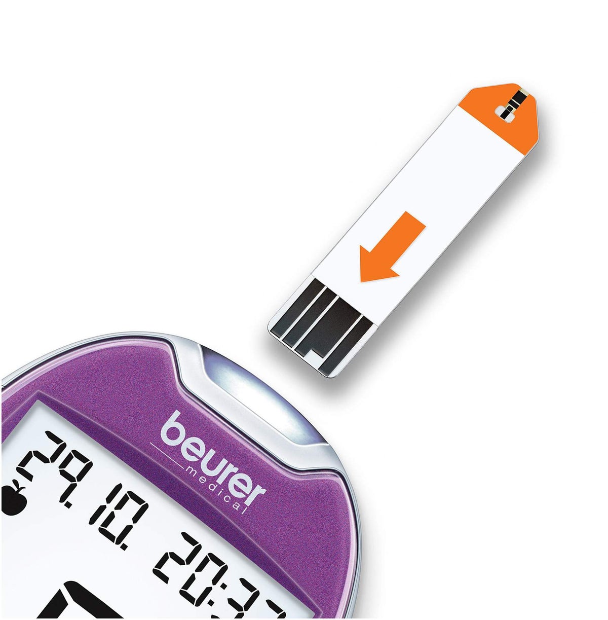 Beurer GL44 Blutzuckermessgerät mmol je l lila