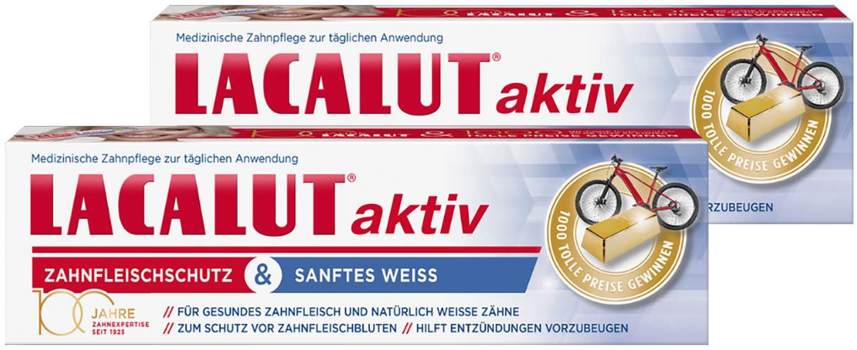 Lacalut Aktiv Zahnfleischschutz & Sanftes Weiss 2 x 75 ml Zahnpasta