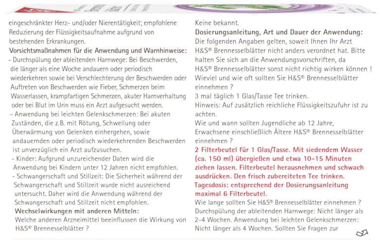 H&S Brennesselblättertee 20 Filterbeutel