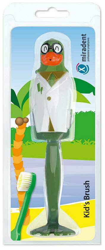 Miradent Kid s Brush Kinderzahnbürste Papagai Grün 1 Stück