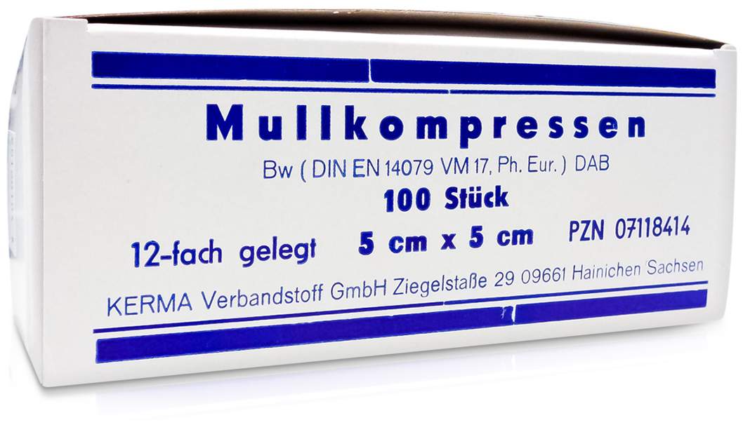 Mullkompressen Bw 5 X 5 cm 12-Fach Unsteril 100  Kompressen
