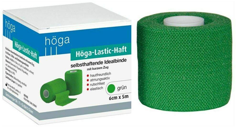 Höga Lastic Haft Binde 6cmx5m Grün
