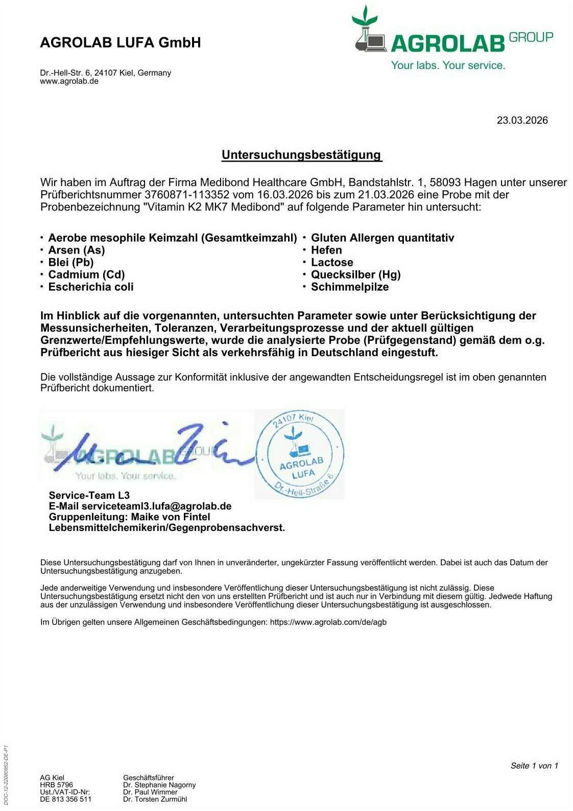 Vitamin K2 MK7 Medibond 60 Kapseln