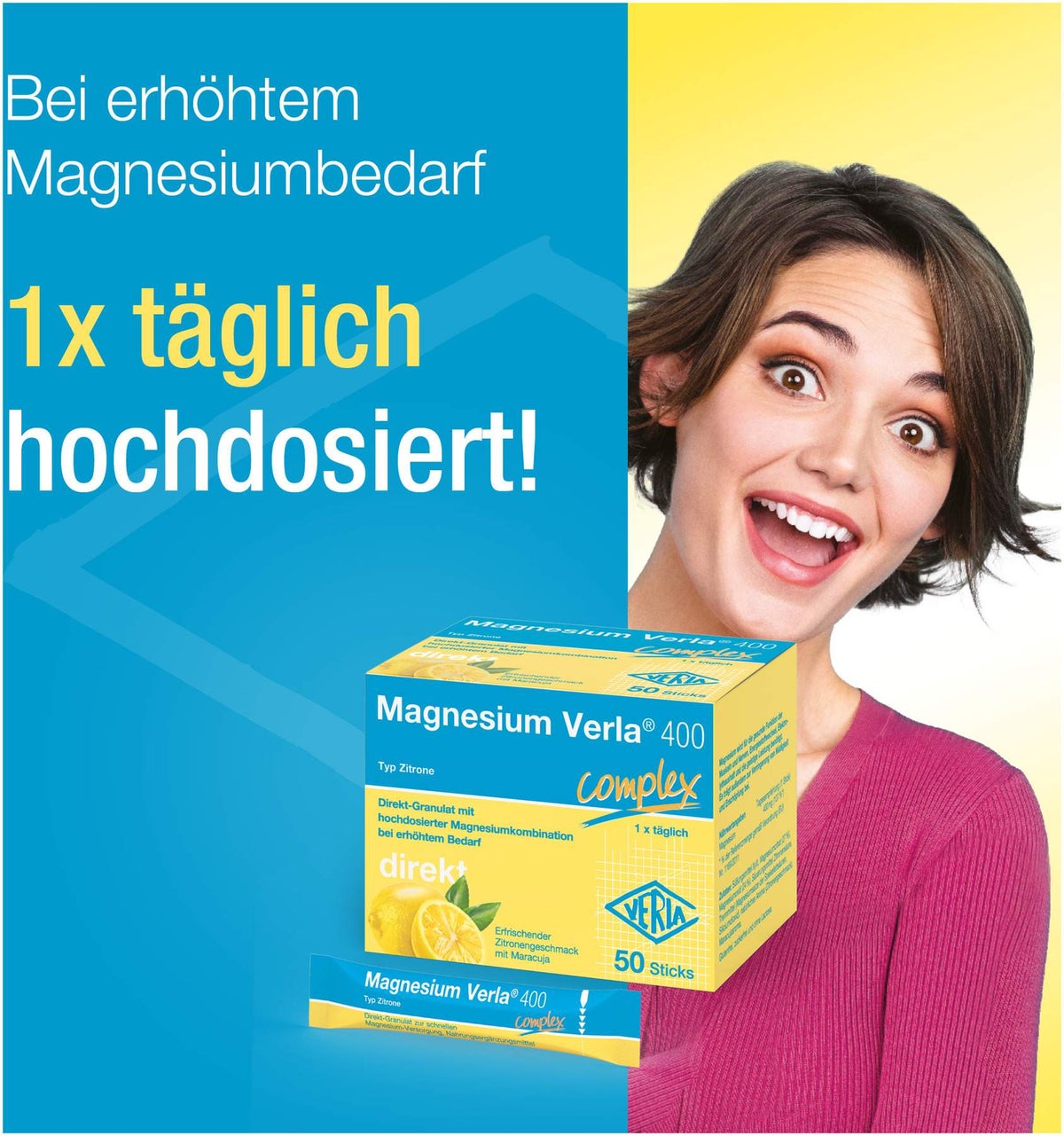 Magnesium Verla 400 Complex Direkt Granulat 50 Stück