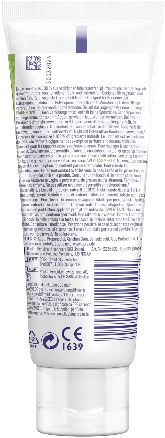 Durex naturals Gleitgel extra sensitive 100 ml