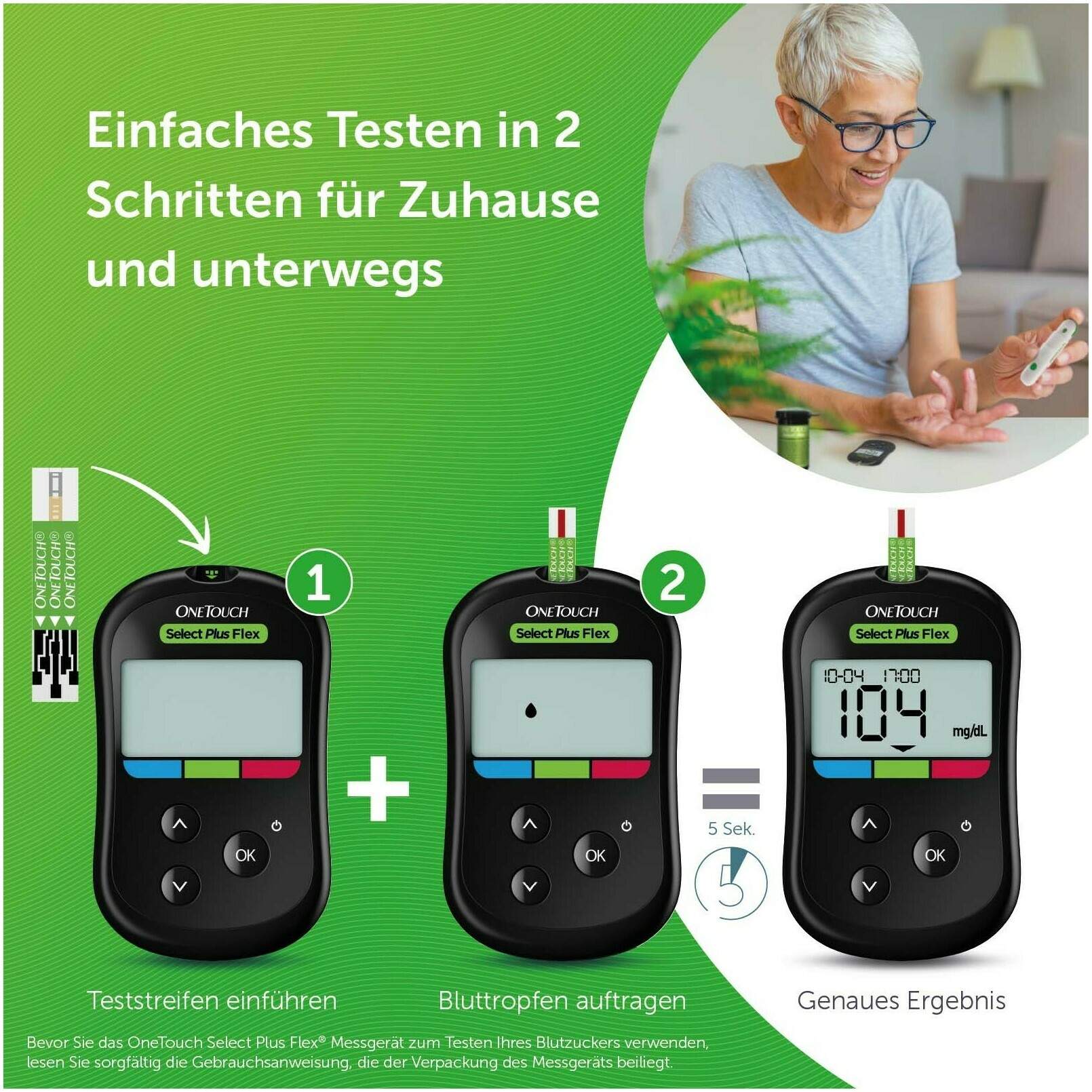 One Touch Select Plus Flex Blutzuckermessgerät mg Je Dl