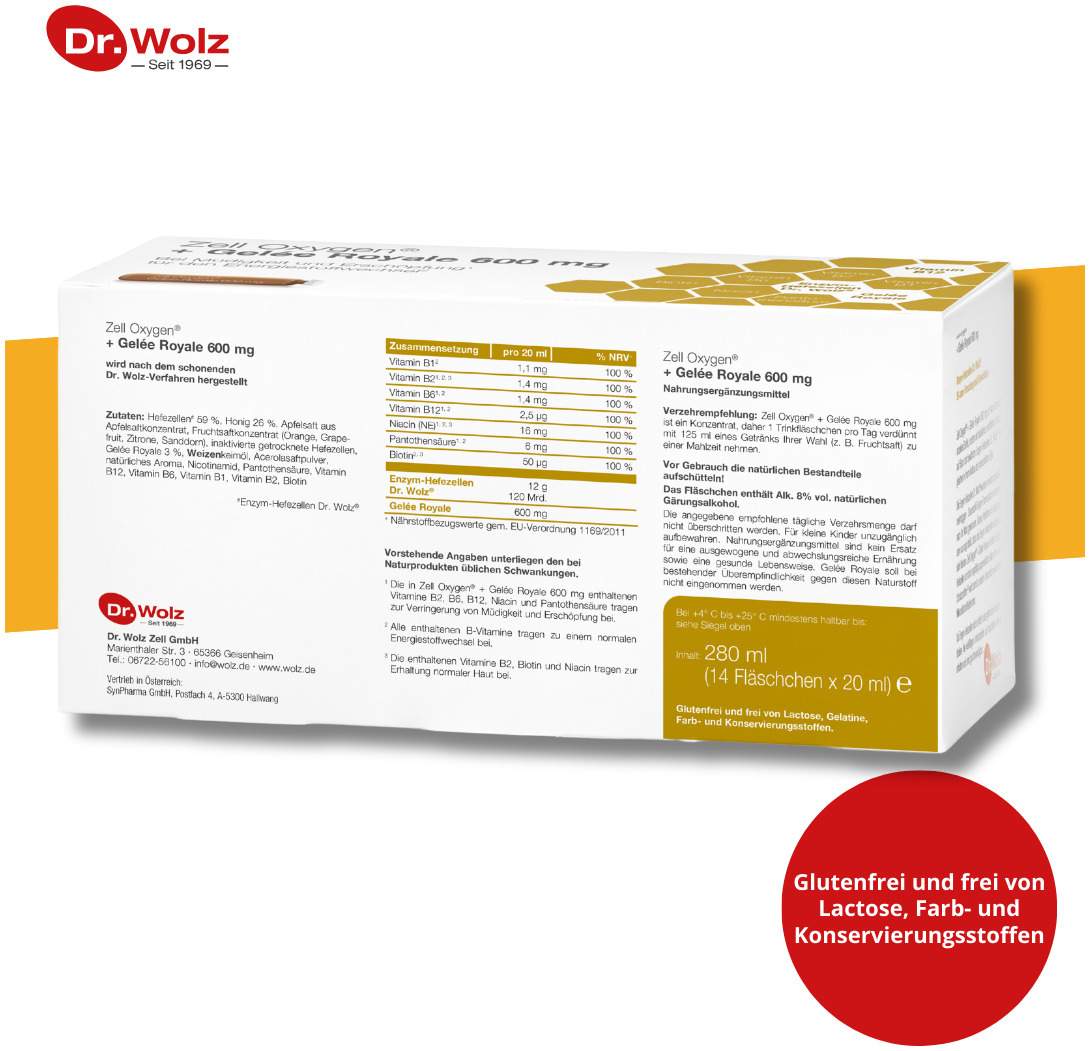 Zell Oxygen + Gelee Royale 600 mg 14 X 20 ml Trinkampullen