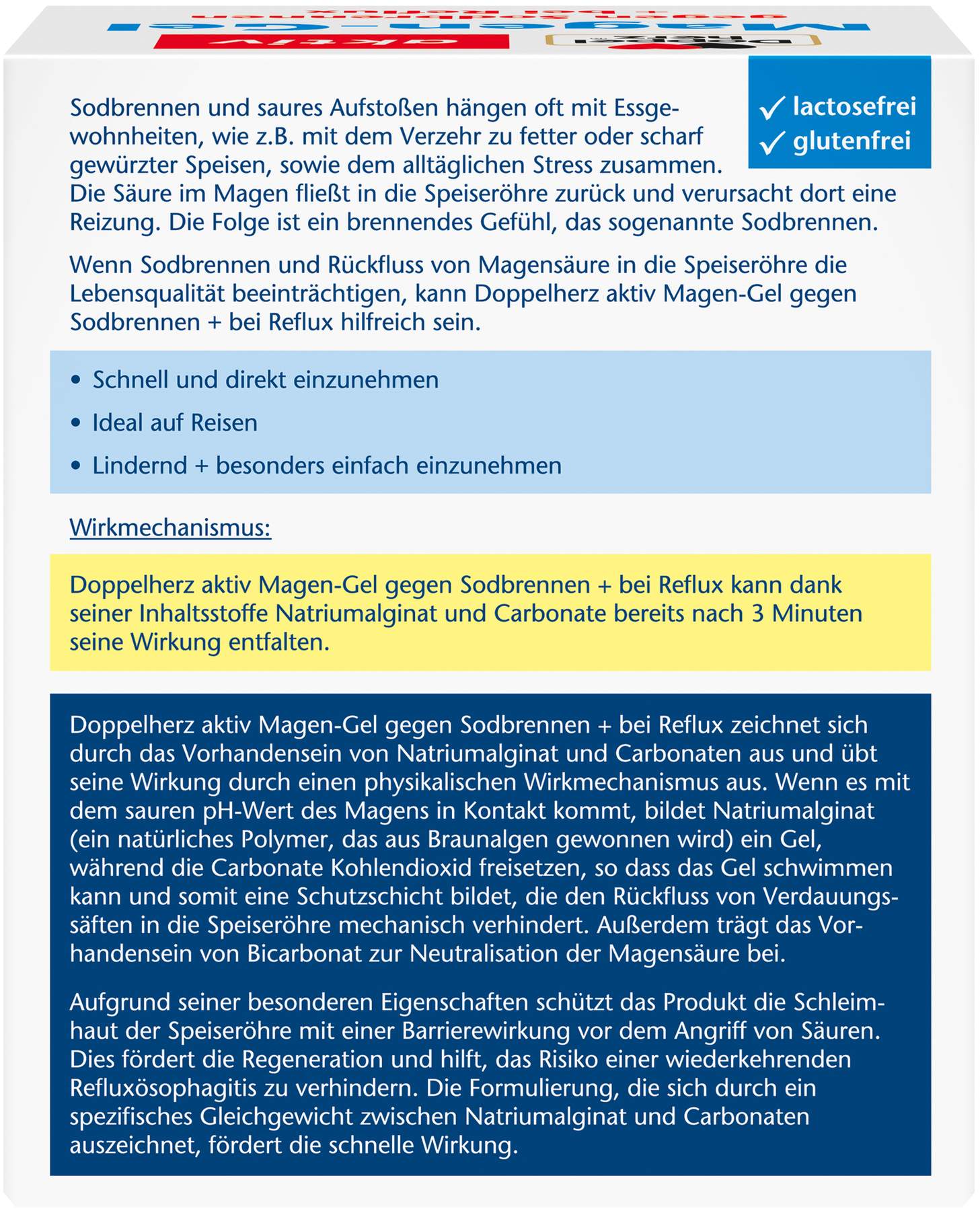 Doppelherz aktiv Magen-Gel gegen Sodbrennen + bei Reflux 50 Dosierbeutel