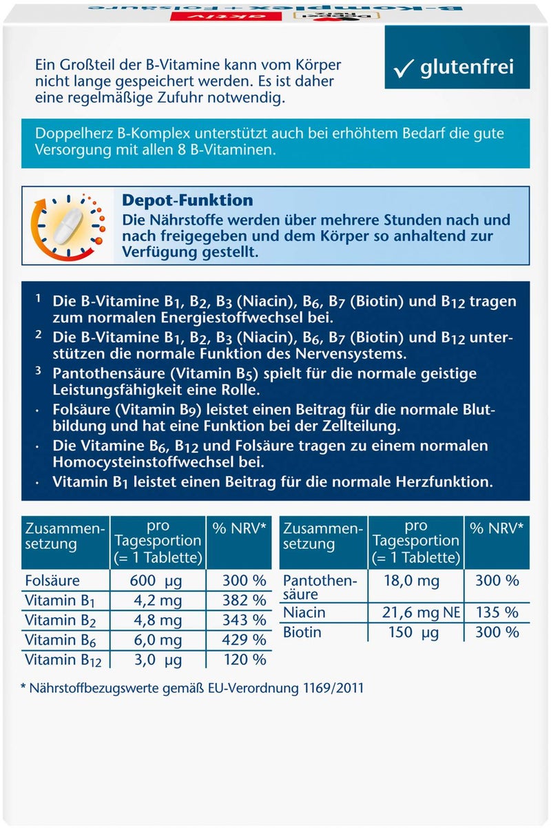 Doppelherz Aktiv B-Komplex + Folsäure 45 Tabletten