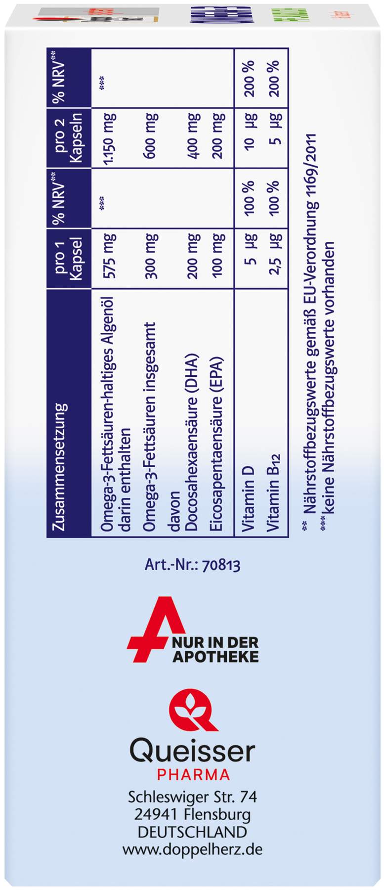 Doppelherz system Omega-3 pflanzlich 60 Kapseln