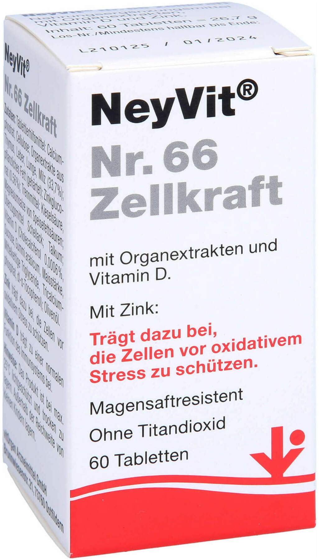 Neyvit Nr.66 Zellkraft 60 Magensaftres.Tabletten