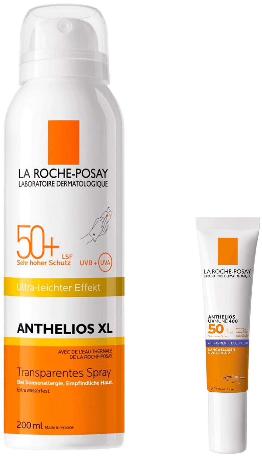 La Roche Posay Anthelios XL transparentes Körperspray LSF 50+ + gratis La Roche Posay Anthelios Anti-Pigment Fluid 15 ml