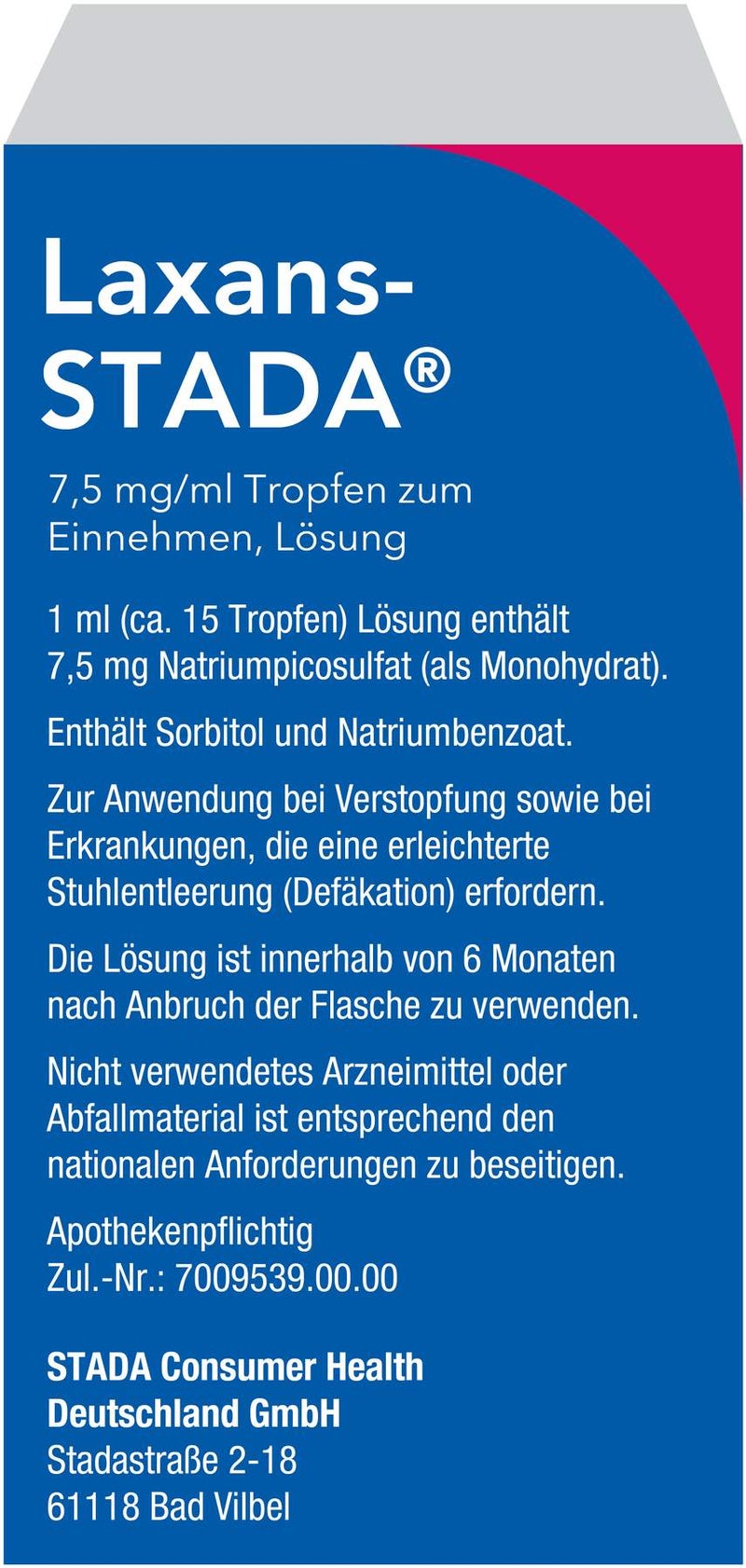 Laxans-Stada 7,5 mg Tropfen 15 ml