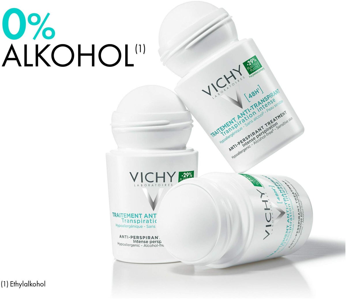 Vichy Deo Roll On Anti Transpirant 48h Doppelpack 2 x 50 ml Stift