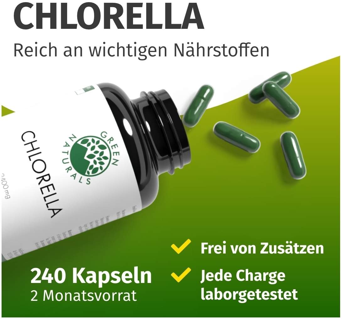 Green Naturals Chlorella 2400 mg Vegan 240 Kapseln