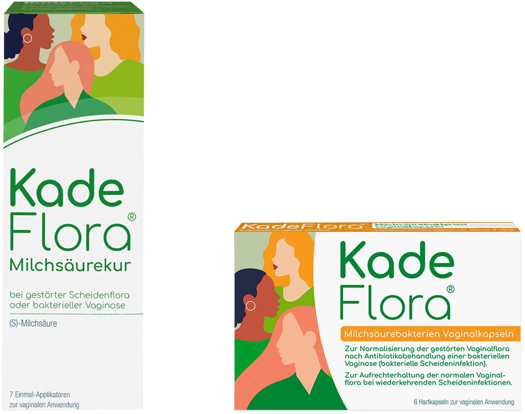 Kadeflora Milchsäurekur Einmalapplikatoren 7 x 2,5 g + Kadeflora Milchsäurebakterien Vaginalkapseln 6 Stück