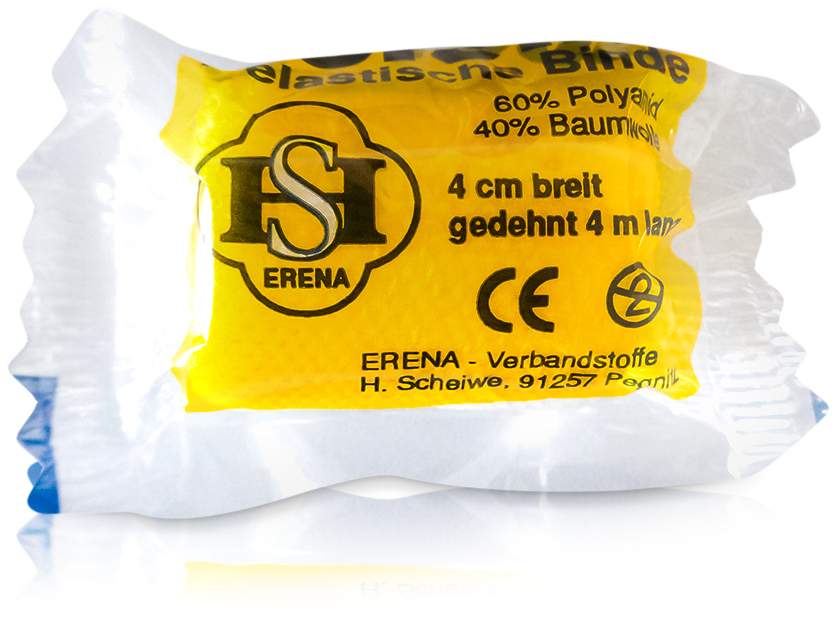 Porena Elastische Mullbinde 4 cm Cellophan Weiß 1 Binde