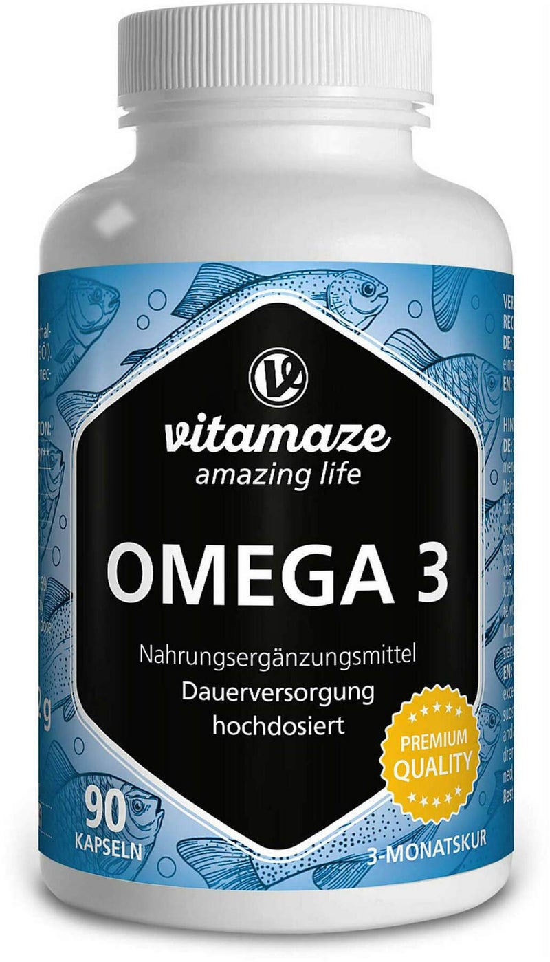 Omega-3 1000 mg Epa 400 - Dha 300 Hochdosiert 90 Kapsseln