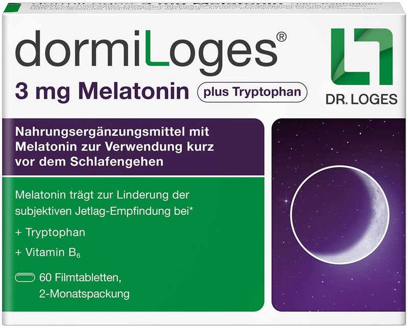 Dormiloges 3 mg Melatonin plus Tryptophan Tabletten 60 Stück