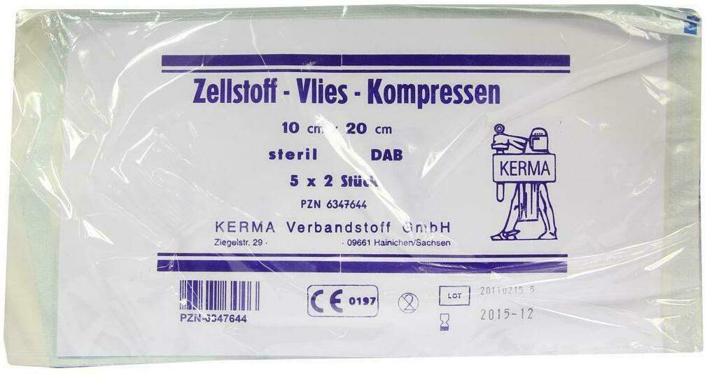 Zellstoff Vlies Kompressen 10x20cm Steril 5x2 Kompressen