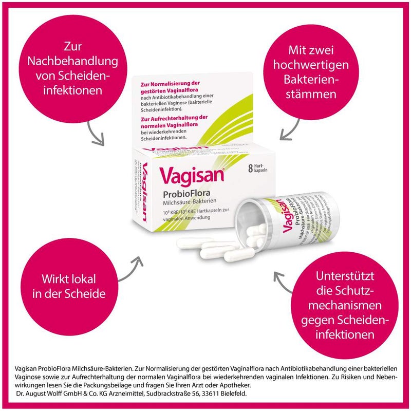 Vagisan ProbioFlora Milchsäure-Bakterien 8 Hartkapseln