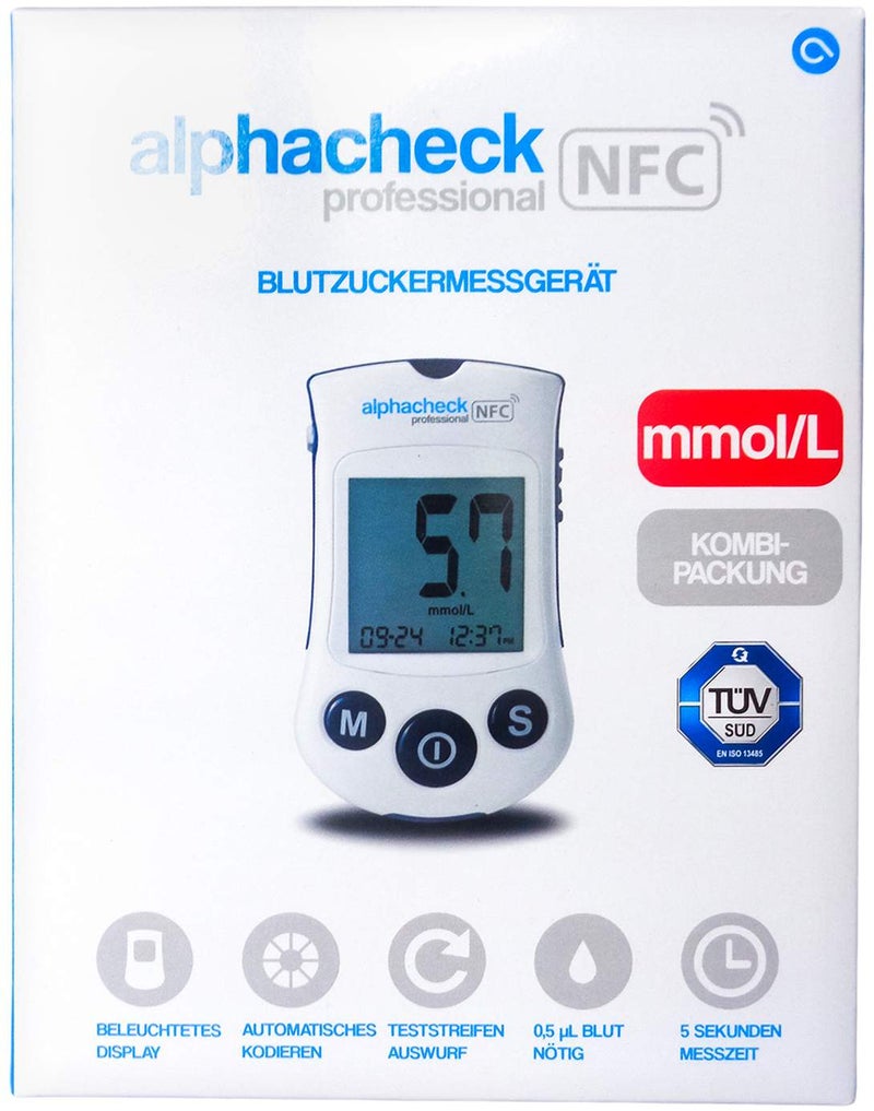 Alphacheck Professional Blutzuckermeßgerät Mmol Je L Kombipack