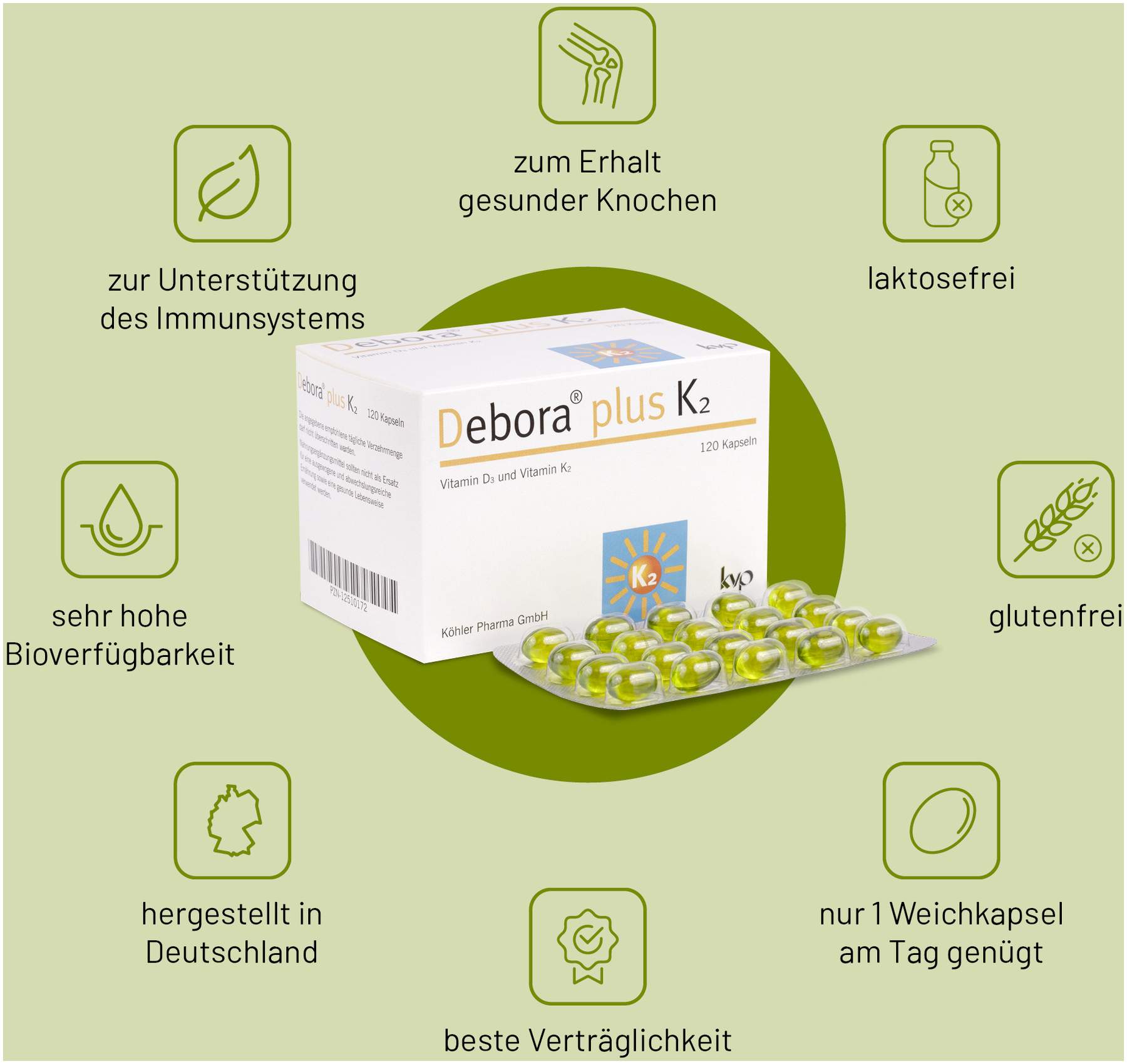 Debora Plus K2 120 Kapseln