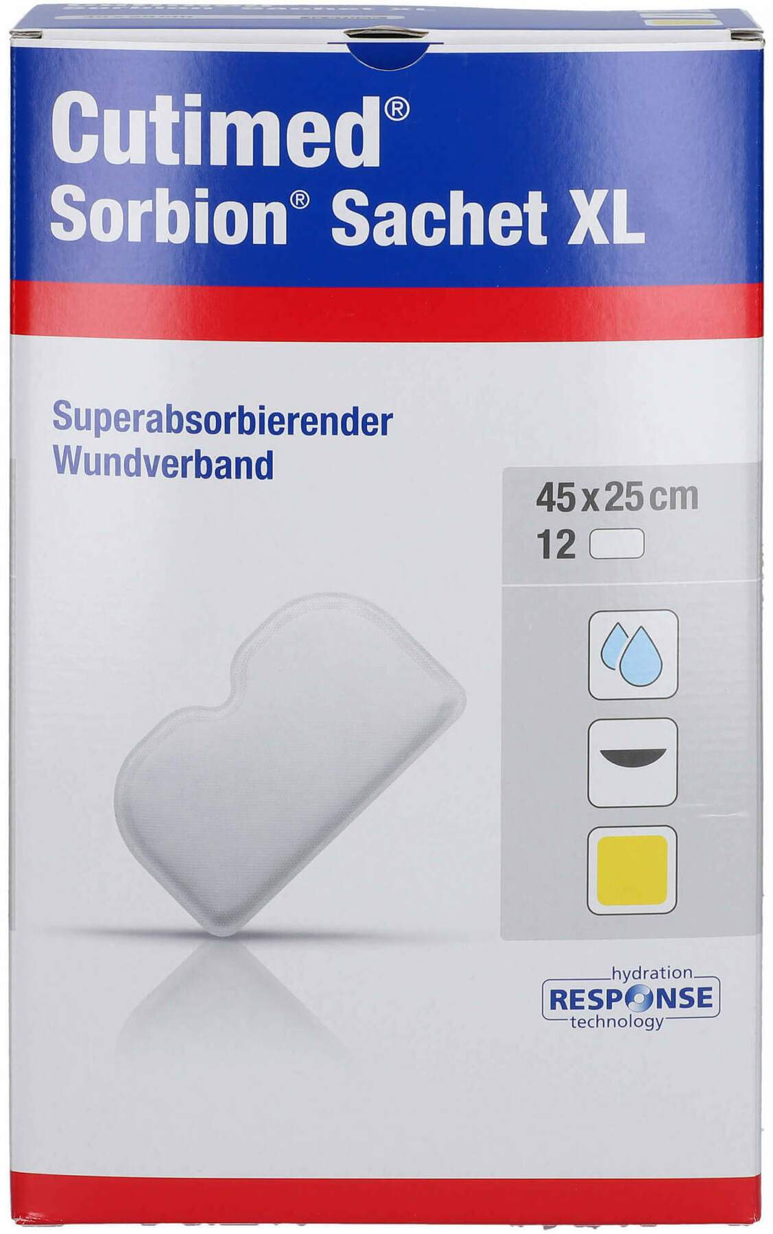 Sorbion Cutimed Sachet Wundauflage Xl 25 X 45 cm 12 Stück