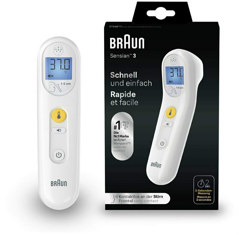 Braun Sensian 3 Kontaktloses Stirn Thermometer 1 Stück