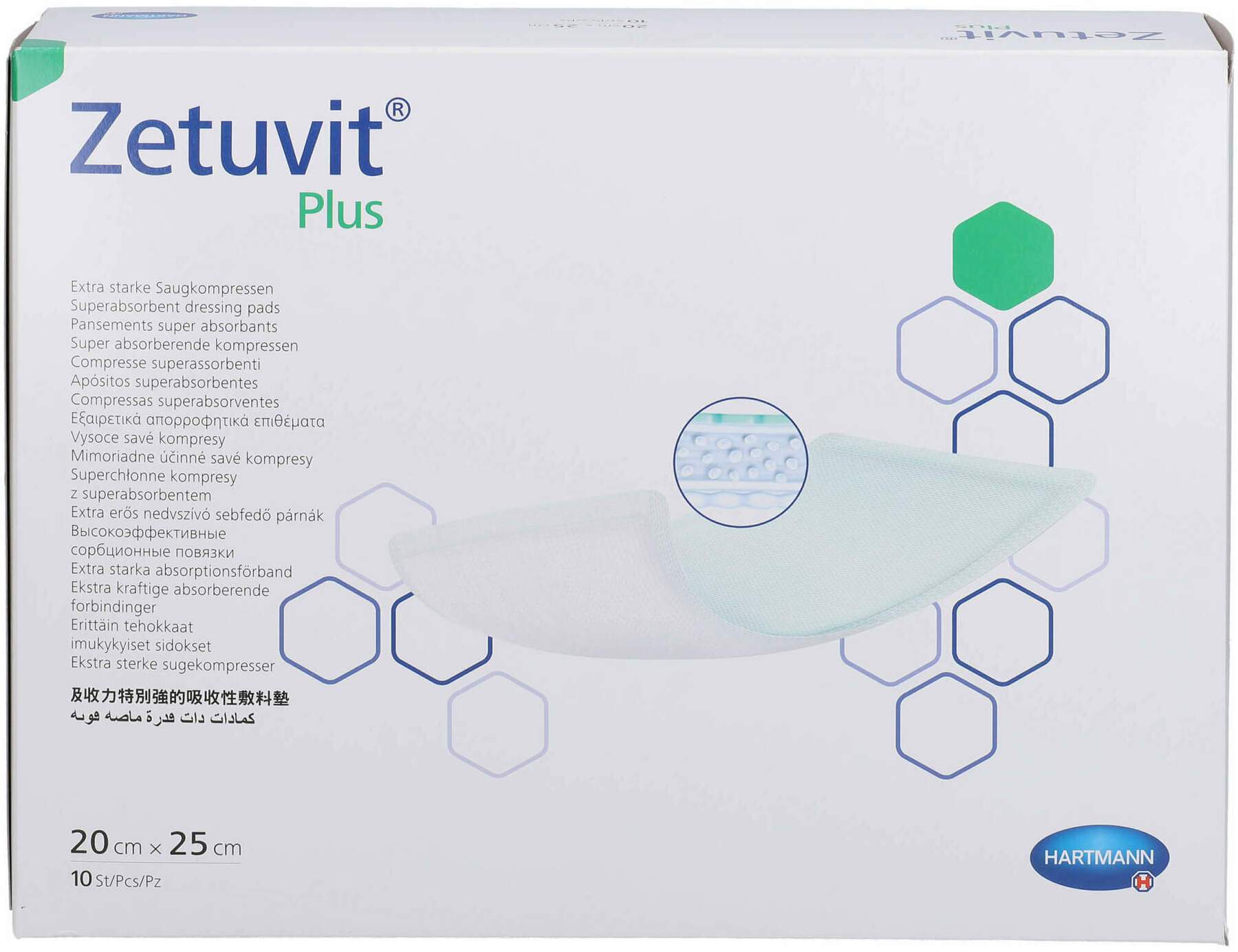 Zetuvit Plus Extrastarke Saugkompressen Steril 20 X 25 cm 10 Stück