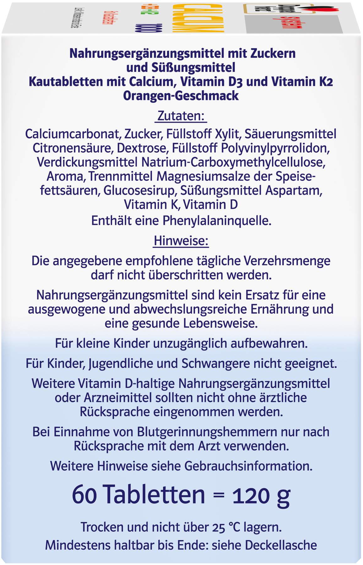 Doppelherz System Calcium 1000 + D3 + K2 60 Kautabletten