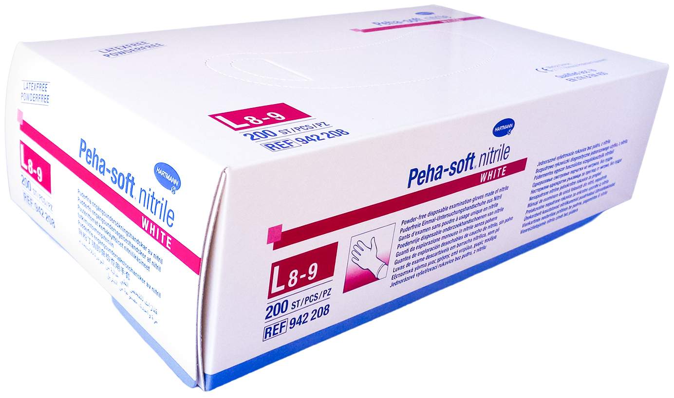 Peha Soft Nitrile White Unt.Hands.Unsteril Pf L  200 Stk