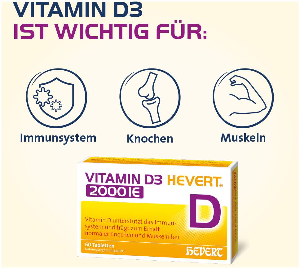 Vitamin D3 Hevert 2.000 I.E. 120 Tabletten
