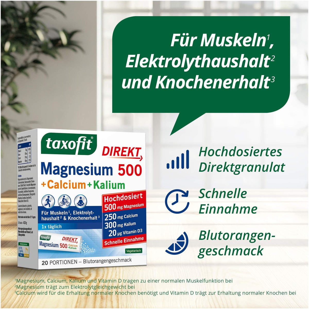 Taxofit Magnesium 500 + Calcium + Kalium 20 Beutel
