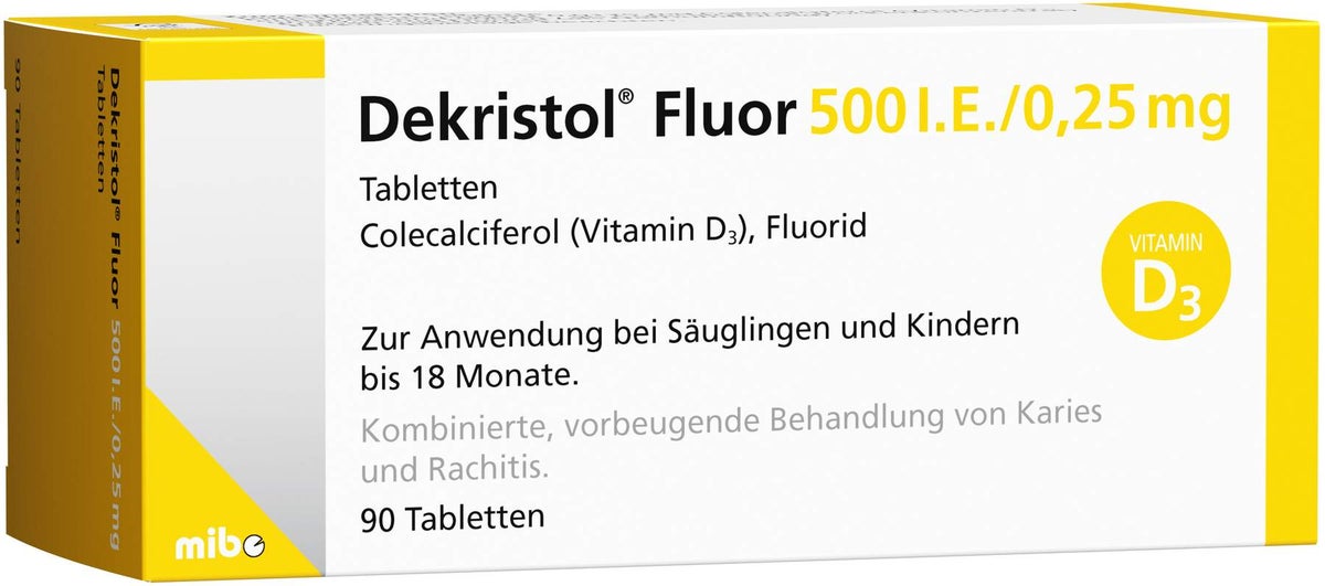Dekristol Fluor 500 I.E. - 0,25 mg 90 Tabletten