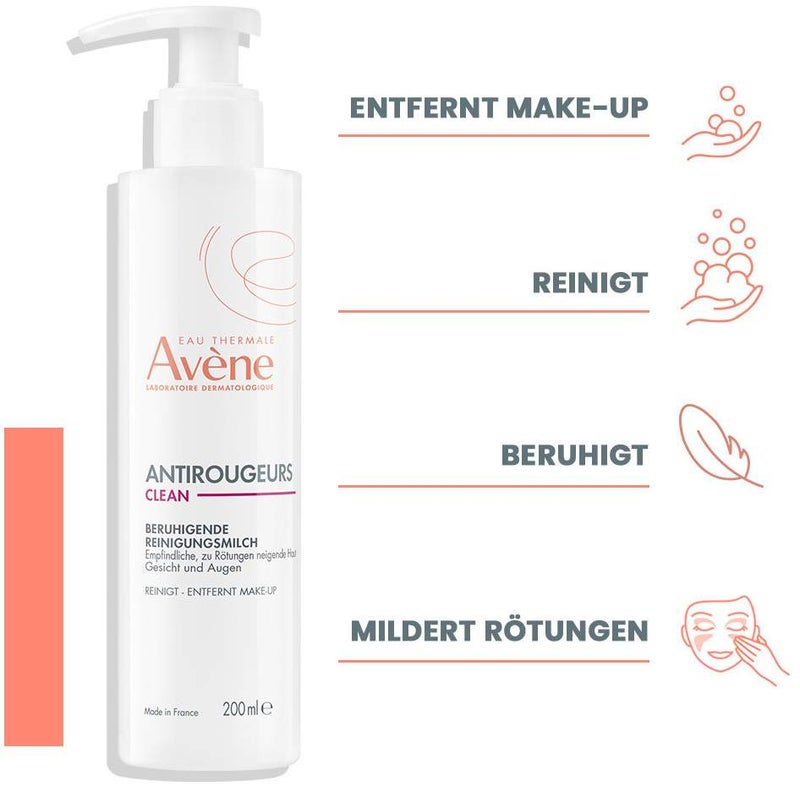 Avene Antirougeurs Clean beruhigende Reinigungsmilch 200 ml